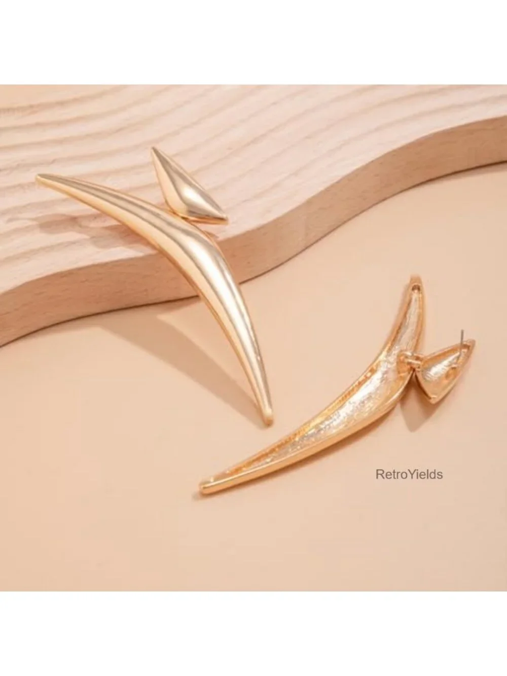 Y2K Punk Gold or Silver Oversized Geometric Dangle Earrings